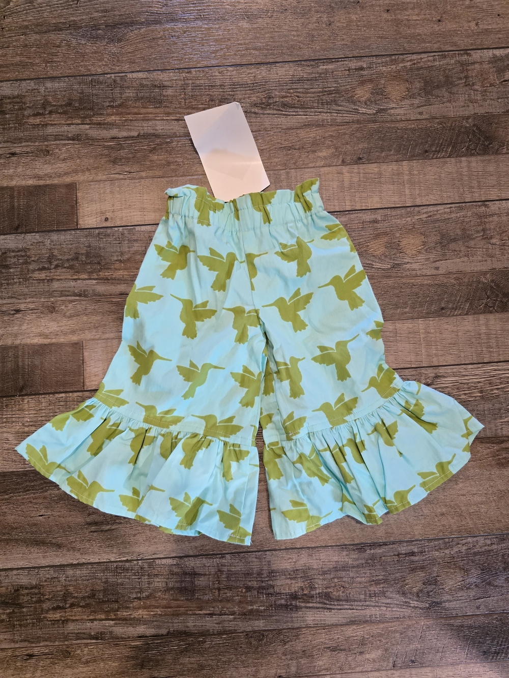 Persnickety Mint Green Bird Print Ruffle Pants